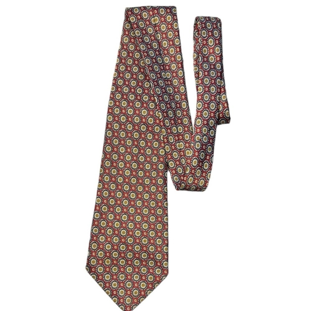 Picasso Men's Patterned Neck Tie Red and Navy Blue